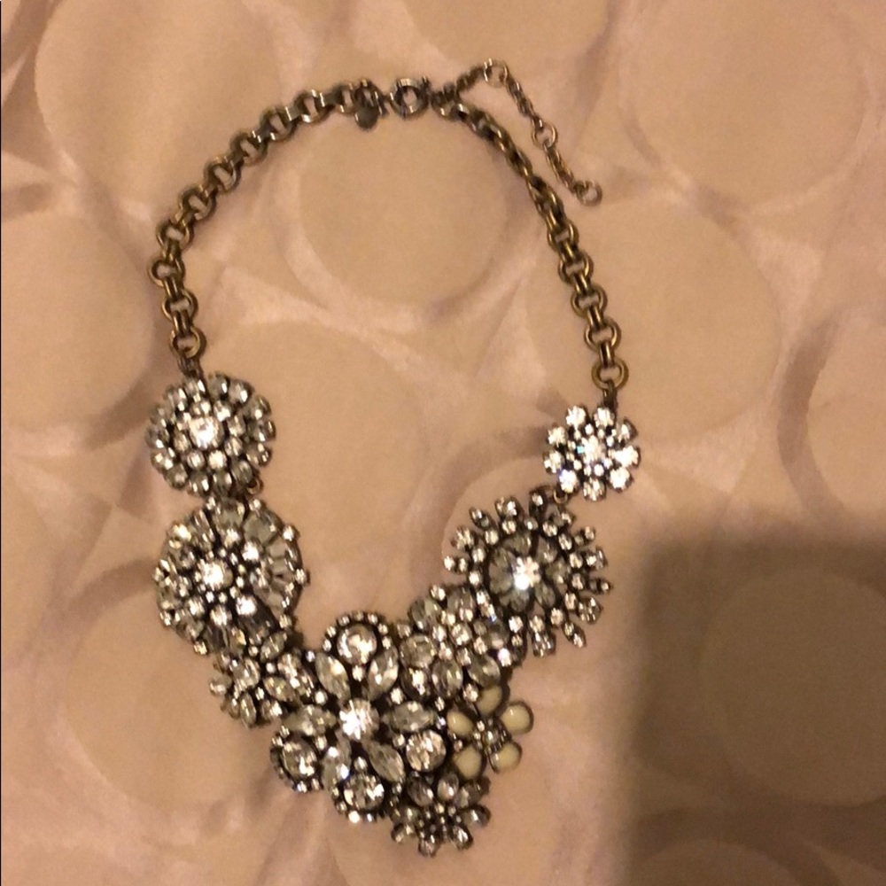 Jcrew Rhinestone necklace, adjustable closure